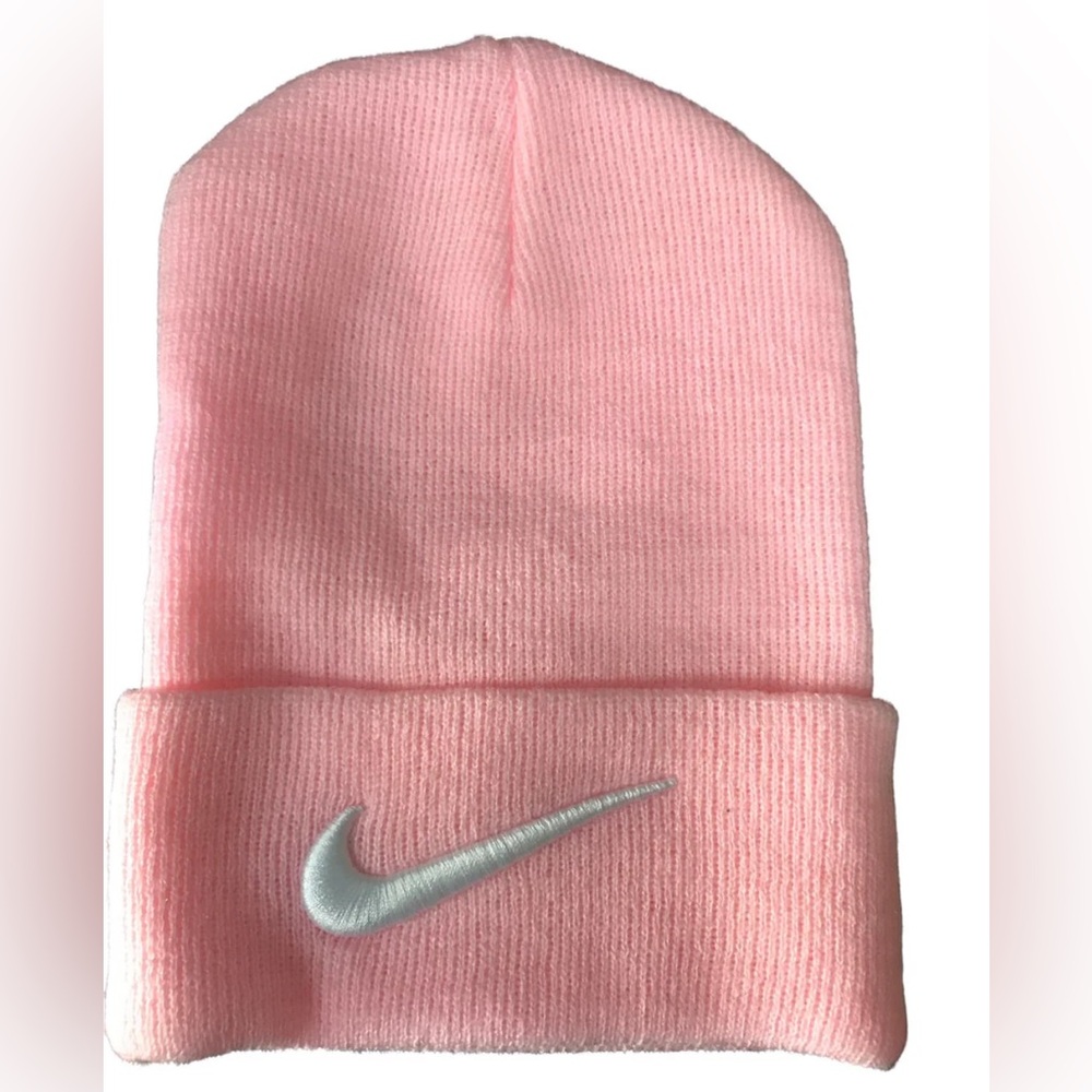 New pink Nike swoosh beanie